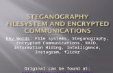Key Words: File systems, Steganography, Encrypted Communications, RAID, Information Hiding, Intelligence, Instagram, flickr Original can be found at: