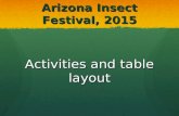 Arizona Insect Festival, 2015 Activities and table layout.