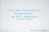 Citizen Centred e-Government: an HCI approach Leonardo Sandoval.