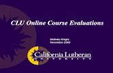 CLU Online Course Evaluations Melinda Wright November 2009.