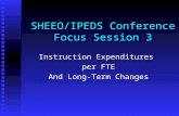 SHEEO/IPEDS Conference Focus Session 3 Instruction Expenditures per FTE And Long-Term Changes.