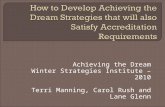 Achieving the Dream Winter Strategies Institute – 2010 Terri Manning, Carol Rush and Lane Glenn.