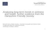 1 Analysing long-term trends in sickness and health: further evidence from the Hampshire Friendly Society Bernard Harris, Martin Gorsky, Aravinda Guntupalli.