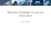 Malcolm Baldrige Award for Education Kyle Carney.