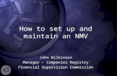 How to set up and maintain an NMV John Wilkinson Manager – Companies Registry Financial Supervision Commission.