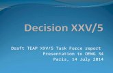 Draft TEAP XXV/5 Task Force report Presentation to OEWG 34 Paris, 14 July 2014.