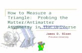 How to Measure a Triangle: Probing the Matter/Antimatter Asymmetry in the Universe James D. Olsen Princeton University 2002 Sambamurti Lecture Brookhaven.