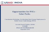 Consultation Workshop: Accelerating Solar Energy Deployment in Public Sector Undertakings (PSUs) Anvesha Paresh Thakker, KPMG USAID PACE-D TA PROGRAM September.