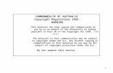 1 COMMONWEALTH OF AUSTRALIA Copyright Regulations 1969 WARNING This material has been copied and communicated to you by or on behalf of the University.