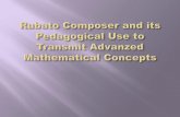 Origins in PRESTO, and early computer application developed by Guerino Mazzola.  RUBATO is a universal music software environment developed since 1992.
