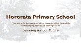 Hororata Primary School Learning for our Future “Our vision for the young people of Hororata is that they will be“Our vision for the young people of Hororata.