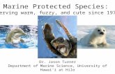 Marine Protected Species: Serving warm, fuzzy, and cute since 1972 Dr. Jason Turner Department of Marine Science, University of Hawai‘i at Hilo.