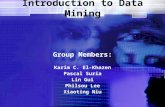 Introduction to Data Mining Group Members: Karim C. El-Khazen Pascal Suria Lin Gui Philsou Lee Xiaoting Niu.