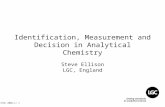 CITAC 2002-1/ 1 Identification, Measurement and Decision in Analytical Chemistry Steve Ellison LGC, England.