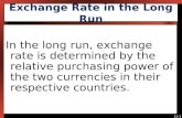 12-1 Exchange Rate in the Long Run In the long run, exchange rate is determined by the relative purchasing power of the two currencies in their respective.