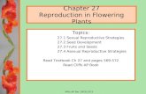 Mills AP Bio 2003/2013 Chapter 27 Reproduction in Flowering Plants Topics: 27.1 Sexual Reproductive Strategies 27.2 Seed Development 27.3 Fruits and Seeds.