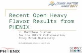 Recent Open Heavy Flavor Results from PHENIX J. Matthew Durham for the PHENIX Collaboration Stony Brook University durham@skipper.physics.sunysb.edu.