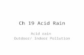 Ch 19 Acid Rain Acid rain Outdoor/ Indoor Pollution.