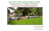 Farmers Field School (Polam badi) Programme in Andhra Pradesh – Concept and Implementation M. Sachin Dutt ADA (Farms) WALAMTARI.