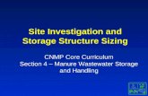 Site Investigation and Storage Structure Sizing CNMP Core Curriculum Section 4 – Manure Wastewater Storage and Handling.
