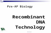 Recombinant DNA Technology Pre-AP Biology 10/5/2015.