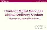 Content Mgmt Services Digital Delivery Update Shortened, Summer edition Peter Chapman VP - Digital Delivery June 20, 2012.