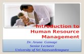 Dr. Aruna Gamage Senior Lecturer University of Sri Jayewardenepura Dr. Aruna Gamage Senior Lecturer University of Sri Jayewardenepura Introduction to Human.