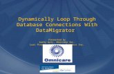 Dynamically Loop Through Database Connections With DataMigrator Presented by Kathy Getz, Omnicare Inc. Lori Pieper, Information Builders Inc.