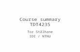 Course summary TDT4235 Tor Stålhane IDI / NTNU. What we try to do QA – Create trust to a product or service SPI – Solve fuzzy problems by –Identifying.