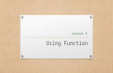 Lesson 5 Using FunctionUsing Function. Objectives.