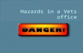 What types of hazards are presented to employees of a vet clinic?