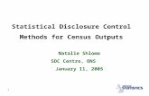 1 Statistical Disclosure Control Methods for Census Outputs Natalie Shlomo SDC Centre, ONS January 11, 2005.