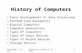26/07/2003 - AllanaPrepared by Prakash M. Vaidya1 History of Computers Early Developments In Data Processing Punched Card Equipments Digital Computers.