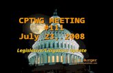 CPTWG MEETING #111 July 23, 2008 Legislative/Litigation Update Jim Burger jburger@dowlohnes.com.