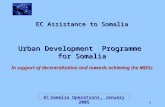 1 EC Assistance to Somalia Urban Development Programme for Somalia In support of decentralisation and towards achieving the MDGs EC Somalia Operations,