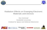 Radiation Effects on Emerging Electronic Materials and Devices Ron Schrimpf Vanderbilt University Institute for Space and Defense Electronics.