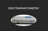 SPECTROPHOTOMETRY. Determines concentration of a substance in solution by Measures light absorbed by solution at a specific wavelength by using spectrophotometer.