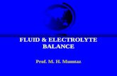 FLUID & ELECTROLYTE BALANCE Prof. M. H. Mumtaz BALANCE F Water Balance F Elecrolyte Balance F Acidbase Balance F Nutritional Balance.