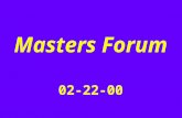Masters Forum 02-22-00. Hen scratches @ 37,000 feet …