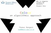 Colour an algorithmic approach Thomas Bangert tb300@eecs.qmul.ac.uk MSc in Computer Sciency by Research. Project Viva.