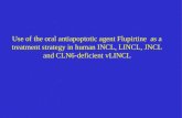 Use of the oral antiapoptotic agent Flupirtine as a treatment strategy in human INCL, LINCL, JNCL and CLN6-deficient vLINCL.