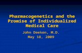Pharmacogenetics and the Promise of Individualized Medical Care John Deeken, M.D. May 18, 2009.