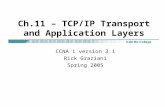 Ch.11 – TCP/IP Transport and Application Layers CCNA 1 version 3.1 Rick Graziani Spring 2005.