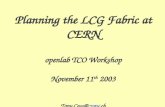 Planning the LCG Fabric at CERN openlab TCO Workshop November 11 th 2003 Tony.Cass@ CERN.ch.