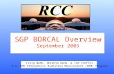 SGP BORCAL Overview September 2005 Craig Webb, Ibrahim Reda, & Tom Stoffel U.S. DOE Atmospheric Radiation Measurement (ARM) Program.