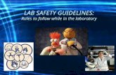 LAB SAFETY GUIDELINES: Rules to follow while in the laboratory.
