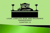 LEGAL LIABILITY, RISK AND INSURANCE MANAGEMENT CHAPTER 13.
