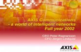 AXIS Communications - a world of intelligent networks Full year 2002 CEO Peter Ragnarsson CFO Jörgen Lindquist.