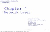 Network Layer4-1 Part of slides provided by J.F Kurose and K.W. Ross, All Rights Reserved Chapter 4 Network Layer Communication Networks P. Demeester.