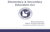 Elementary & Secondary Education Act Marcia Beckman ESEA Program Director mmbeckman@sde.idaho.gov.